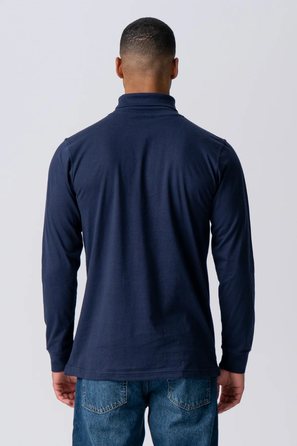 Roll collar sweater - Navy - Image 4
