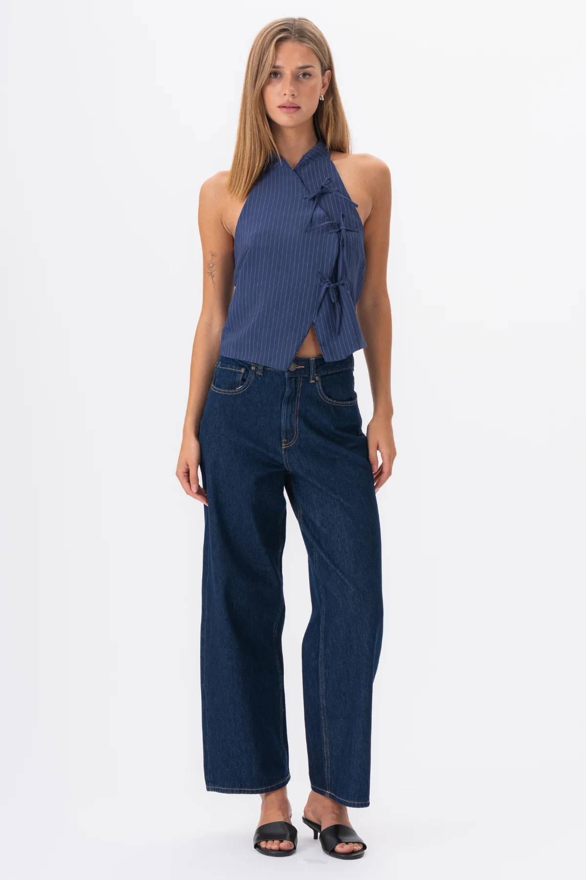 Silva Striped Top - Navy - Image 4