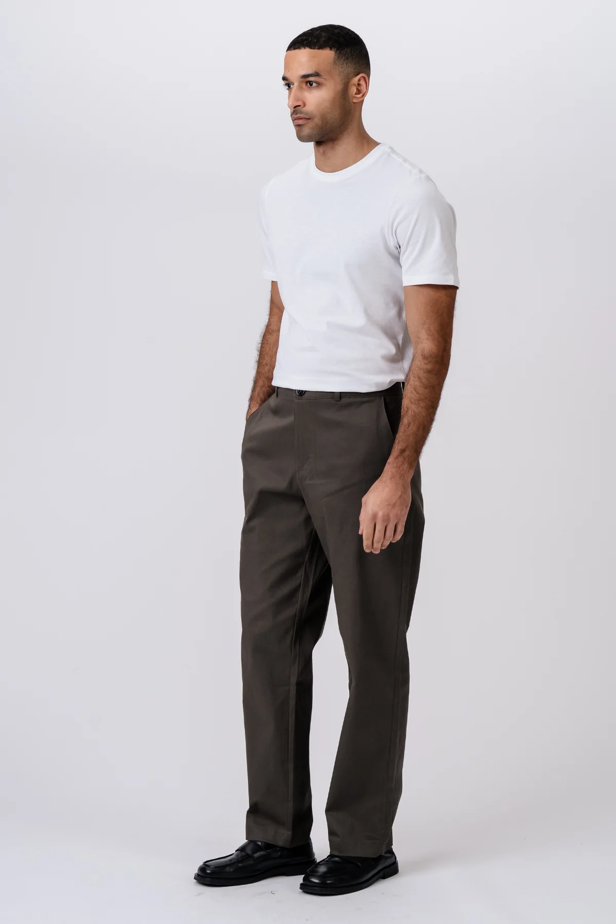 Straight Cotton Chino - Olive - Image 5