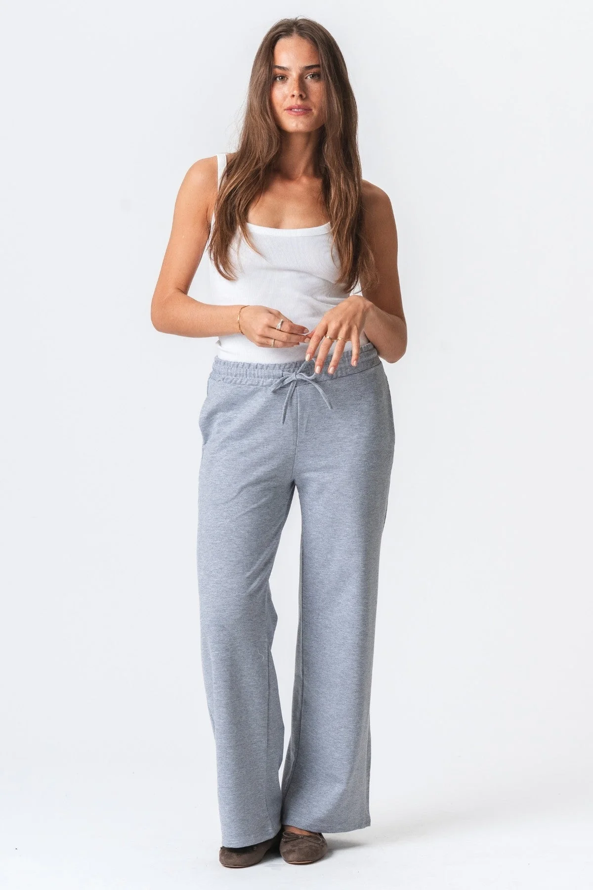 Sweatpants Wide - Grey Melange - Image 2