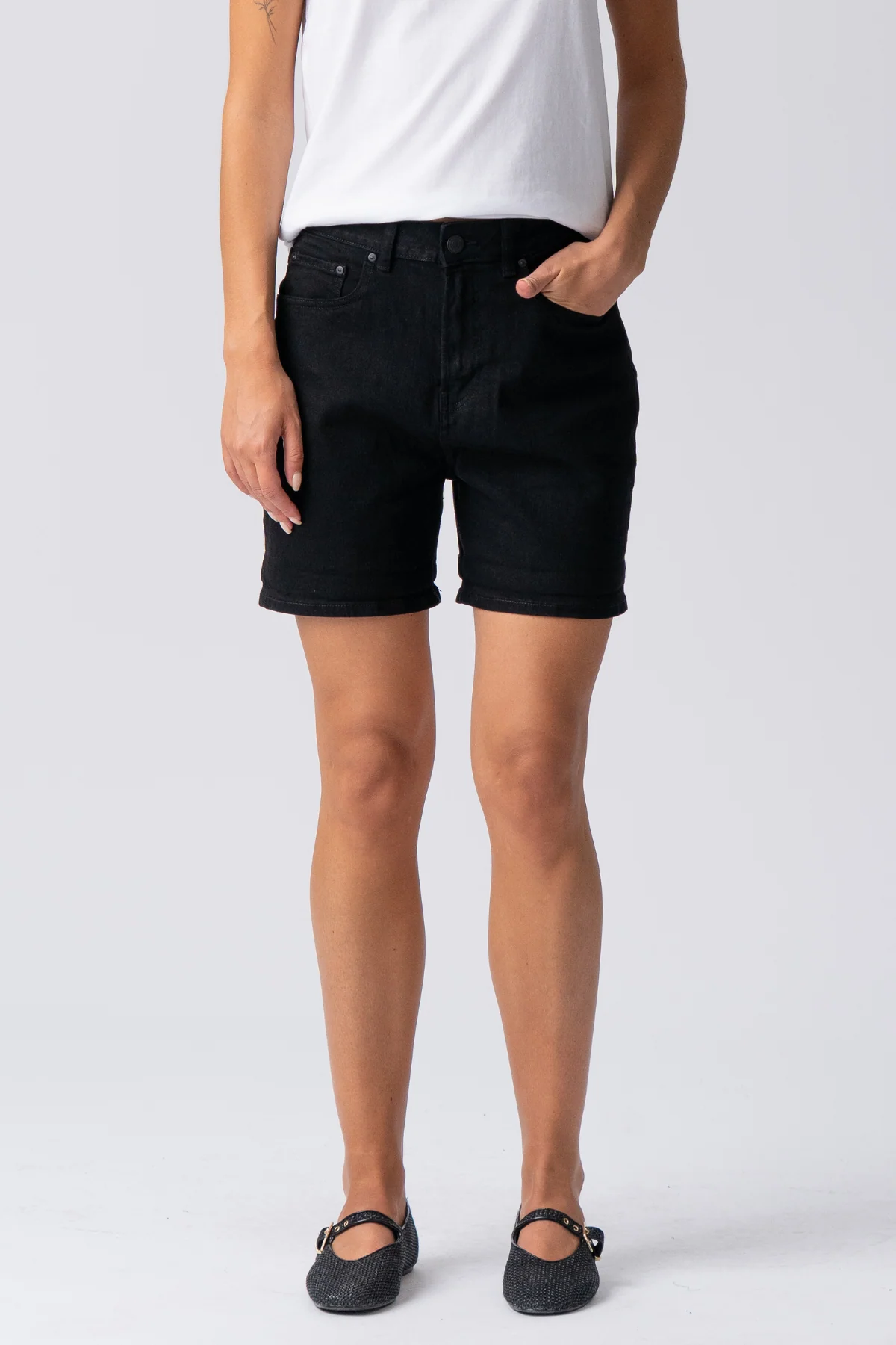 The Original Performance Denim Shorts - Black Denim - Image 5