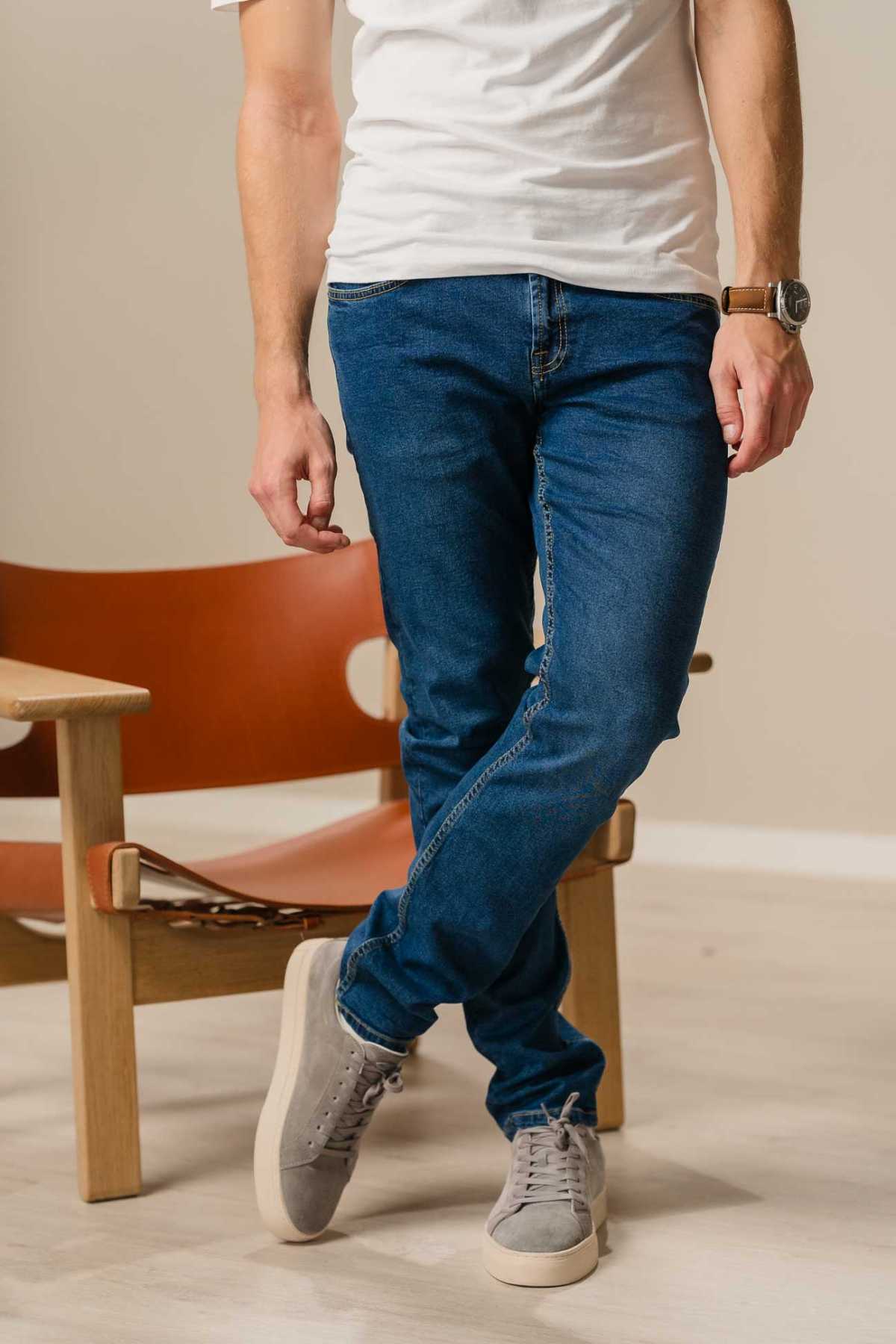 The Original Performance Jeans (Slim) - Medium Blue Denim - Image 7