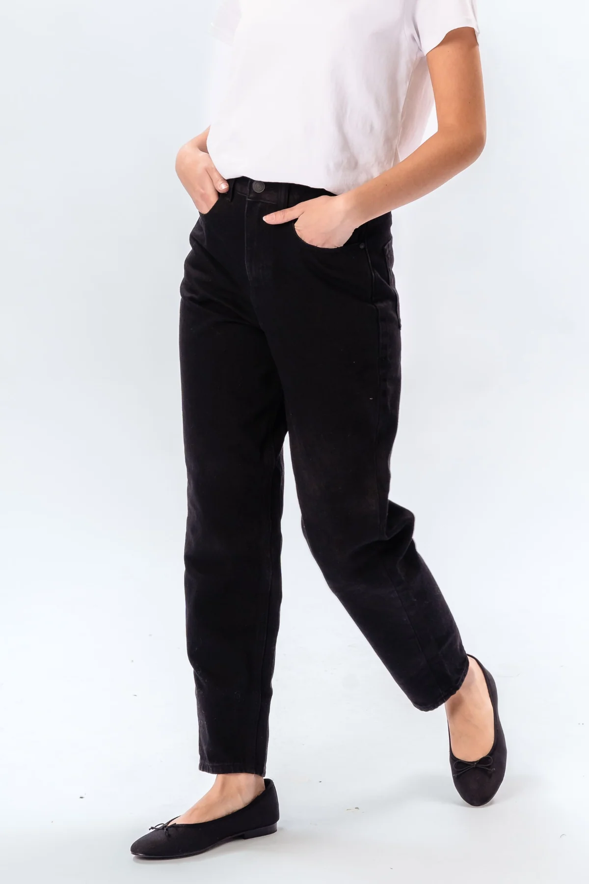 The Original Performance Mom Jeans - Black Denim - Image 3
