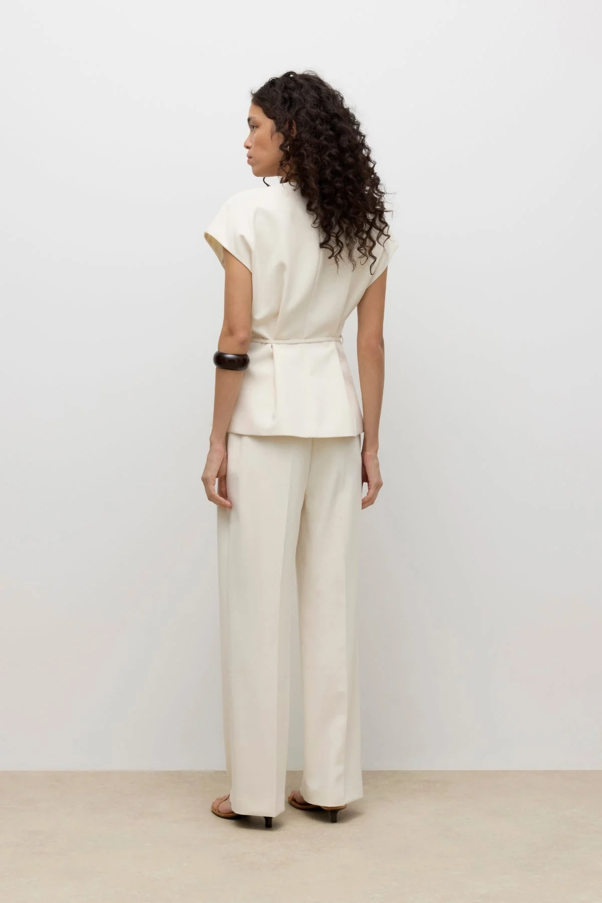 Vannah V-Neck Midi Waistcoat - Birch - Image 4