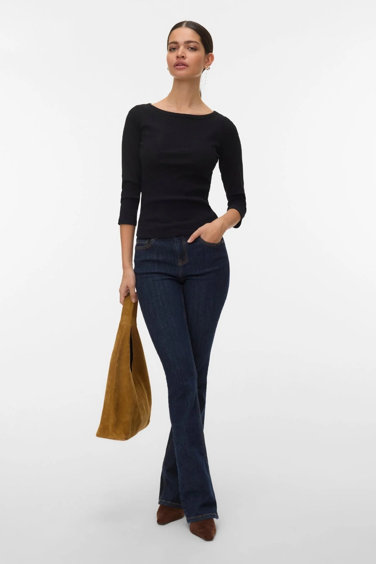 Verde Boatneck Top - Black - Image 2